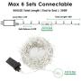 FOAMICHI 150 LED Outdoor String Lights, Waterproof Extendable Twinkle Lights 8 Modes Fairy Lights Plug in, Christmas Lights for Outdoor Wedding Party Christmas Decor (Warm White)