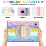 RANTICE Case for Samsung Galaxy Tab A7 10.4, Heavy Duty Rugged Shockproof Drop Protection Case with Stand, Handle Hand Strap & Shoulder Strap for Galaxy Tab A7 10.4 Inch SM-T500 (Rainbow Pink)