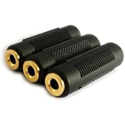 3.5mm Stereo Jack to 3.5mm Stereo Jack Female to Female Adapter Connector Gold Plated (3 Pack)