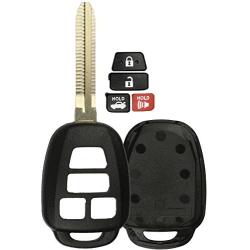 KeylessOption Keyless Entry Remote Uncut Car Blank Key Blade Case Fob Shell for Toyota Camry Scion HYQ12BDM