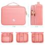 Travel Electronics Organizer, Waterproof Cable Organizer Bag for Electronic Accessories Double Layer Large Shockproof Cable Storage Bag for Cord, Power Bank, Tablet(Up to iPad 11 inch)- Rose Gold