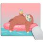 Smooffly Sloth Decor Mouse pad Cute Cartoon Sloth in Inflatable Tube with Coctail Design Customized Rectangle Non-Slip Rubber Mousepad Gaming Mouse Pads