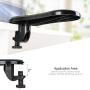 PRETTY SEE Computer Arm Rest Support for Desk and Chair, Sturdy Mouse Arm Rest, Desk Extender for Computer, for Home& Office