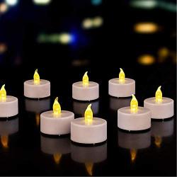 Battery Operated Tea Lights Candles: 24PACK Flameless Electric Candles LED Lamp Realistic and Bright Flickering Holiday Gift Long Lasting for Wedding Party Home Decoration