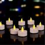 Battery Operated Tea Lights Candles: 24PACK Flameless Electric Candles LED Lamp Realistic and Bright Flickering Holiday Gift Long Lasting for Wedding Party Home Decoration