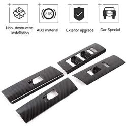 Car Window Lift Switch Button Cover Tirm for Toyota 4Runner 2010-2020 (Carbon Fiber Grain)
