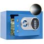 SamYerSafe Safe Box with Sensor Light,Security Safe with Electronic Digital Keypad Money Safe Steel Construction Hidden with Lock，Wall or Cabinet Anchoring Design for Office Home Hotel(Blue)