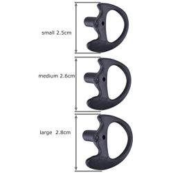 KS K-STORM Two Way Radio Ear Mold Replacement Soft Silicone Ear Insert Earmold for Acoustic Coil Tube Earpiece (Black, 2 Pair Small)
