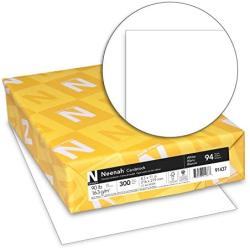 Neenah Cardstock, 8.5'' x 11'', 90 lb/163 gsm, White, 94 Brightness, 300 Sheets (91437)