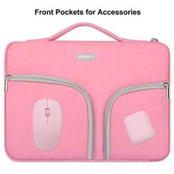 HESTECH Chromebook Case,11.6''-12.5 inch Water Repellent Polyester Protective Laptop Sleeve Bag Handle Front Pockets Acer/HP Stream/Samsung/Microsoft Surface Pro 7/3/4/5/6,Pink