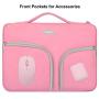 HESTECH Chromebook Case,11.6''-12.5 inch Water Repellent Polyester Protective Laptop Sleeve Bag Handle Front Pockets Acer/HP Stream/Samsung/Microsoft Surface Pro 7/3/4/5/6,Pink