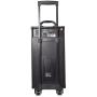 Pyle Wireless Portable PA Speaker System - 800W Bluetooth Compatible Rechargeable Battery Powered Outdoor Sound Speaker Microphone Set w/ 30-Pin iPod dock, Wheels - 1/4'' to AUX RCA Cable - PWMA1080IBT