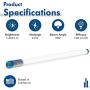 Hyperikon 2 Foot LED Tube, Glass T8 T10 T12, 10W=32W, Single End Ballast Bypass, Frosted Lens, UL, DLC, Crystal White, 25 Pack
