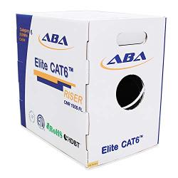CAT6 Riser (CMR), Ethernet Cable 1000ft, No Spline, Unshielded Twisted Pair (UTP) 23AWG, Solid Pure Bare Copper, 550MHz, UL Certified, Easy to Pull (Reelex II) Box, Bulk Networking LAN Cable