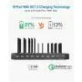 Unitek USB Charging Station for Multiple Devices, Charger Organizer Stand Dock with Dividers, Quick Charge 3.0 Compatible for Smartphone, Tablet, iPad and Other Electronics
