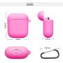Compatible with AirPods Case Cover Silicone Protective Skin for Airpods Case 2&1 (2 Pack) Black/Rose Pink