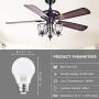A15 LED Bulb,Cotanic Ceiling Fan Light Bulbs 6W (60W Equivalent),4000K Natural Daylight,E26 Standrad Base Light Bulb,600lm,CRI 80+ LED Globe Shape Bulb,Non-Dimmable,6 Packs