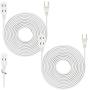 25 Feet White Extension Cord 3 Outlet 2 Prong 16 Gauge Cable, Indoor use, Heavy Duty, Extension Cord - by Revpex