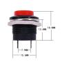 Twidec/10Pcs SPST AC250V/3A AC125V/6A Mini Off(ON) NO Momentary Push Button Switch Black + Red R13-507BKR