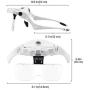 Flexzion Head Mount Magnifier w/Led Lights Lighting, Head Lamp 1X 1.5X 2X 2.5X 3.5X Magnifying Lens Glasses w/Headband Headset Loupe for Hands Free Close Up Work Jewelry Electronics Facial Reading