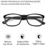 Blue Light Blocking Reading Glasses DONGDI Unisex Anti Eye Strain Computer Reading Frames with Spring Hinge Reading Eyewears for Women Men (Black,+0.0)