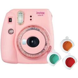 Fujifilm instax Mini 9 Instant Film Camera (Blush Pink with Clear Accents) with Twin Film Pack Bundle (2 Items), Baby Pink