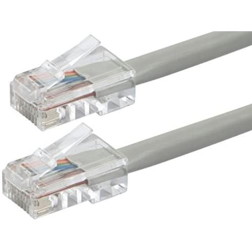 Monoprice - 113220 ZerobootCat6 Ethernet Patch Cable - Network Internet Cord - RJ45, Stranded, 550Mhz, UTP, Pure Bare Copper Wire, 24AWG, 0.5ft, Gray