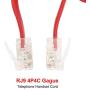 Telephone Handset Cord Detangler,Uvital 2 Pack Landline Handset Cord Cable 6Ft Uncoiled(0.72 Ft Coiled) and 2 Pack Anti-Tangle Telephone Cord Untangler 360 Degree Rotating Swivel Cord(Red)