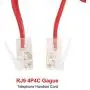 Telephone Phone Handset Cable Cord,Uvital Coiled Length 0.72 to 6 Feet Uncoiled Landline Phone Handset Cable Cord RJ9/RJ10/RJ22 4P4C(Red,2 PCS)