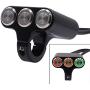 Three-Position Aluminum Alloy Faucet Motorcycle Handlebar Switch with Self-Locking Self-Reset Button Horn / Flameout / Start / Ignition Switch with Indicator Light Electric Car ATV Switch