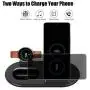 Wireless Charger 3 in 1, Wireless Charging Station for Samsung Galaxy Watch Active 2 Galaxy Watch 3 and Galaxy Buds Pro, Fast Charger Stand Dock Compatible with iPhone Samsung Galaxy S20 S10 (Black)