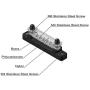 2 Studs 6 Terminal Grounding Bus Bar - 150A DC BusBar Block & Polycarbonate Cover for Car Boat Marine Ground Power Distribution Terminal Block