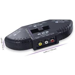 Fosmon A1602 RCA Splitter with 3-Way Audio, Video RCA Switch Box + RCA Cable for Connecting 3 RCA Output Devices to Your TV