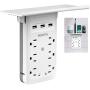 Socket Outlet Shelf Surge Protector, NESSTU Multi Electrical Wall Outlet, 6 in 1 Outlets Extender with Easy-Install Removable Shelf, Outlet Plug Adapter with 3 USB (3.4A) Charging Ports