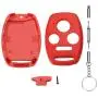 Cutting Not Required - 2 Replacement Key Fob Keyless Entry Remote Shell Case for Honda 2003-2012 Accord /2009-2015 Pilot/ 2006-2013 Civic EX/ 2005-2006 CR-V Car Key Fob Cover (3+1 Button, Red+Blue)