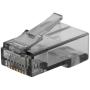Monoprice 8P8C RJ45 Plug with Inserts for Solid Cat6 Ethernet Cable - Black (100 Pcs/Pack) Gold Plated Contacts, Model:139230