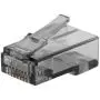 Monoprice 8P8C RJ45 Plug with Inserts for Solid Cat6 Ethernet Cable - Black (100 Pcs/Pack) Gold Plated Contacts, Model:139230