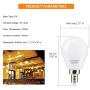Comzler A15 LED Bulbs 60W Equivalent, Warm White 2700K, E12 Candelabra Base LED Globe Bulb for Ceiling Fan, No Dimmable，6 Pack