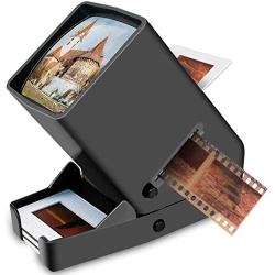 35mm Slide and Film Viewer, 3X Magnification, Battery Operation, LED Lighted Illuminated Viewing, 3X Magnification and Desk Top LED Lighted Illuminated Viewing