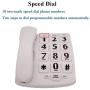 Large Button Corded Phone for Elderly, JeKaVis J-P02 Amplified Phones for Hearing Impaired Seniors, Wall Mountable Landline Phone with Speakerphone and Speed Dial Memory, White