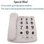 Large Button Corded Phone for Elderly, JeKaVis J-P02 Amplified Phones for Hearing Impaired Seniors, Wall Mountable Landline Phone with Speakerphone and Speed Dial Memory, White