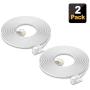 SHONCO 2 Pack 6M 20ft Phone Telephone Extension Cord Cable Line Wire with Standard RJ11 6P4C Plugs for Landline Telephone- White