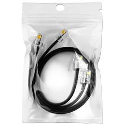 (2 Pack) 8 Inch Telephone Cord, Professional Grade Made in USA, 6P4C Male RJ11 Plugs with 50 Micron Gold Contacts, Pure Copper Wire Phone Line Cable (8 Inches, Black)