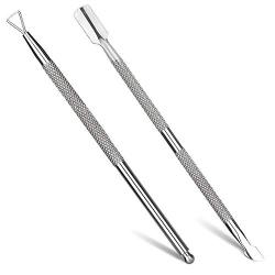 2PCS Cuticle Pusher and Cutter - Get Your Gel Nail Polish Off Quickly - Professional Cuticle Remover which You Can Do Nails at Home - Durable Pedicure Manicure Tools - for Fingernails and Toenails