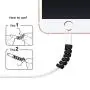 24 Pieces Charger Cable Saver, Silicone Flexible Cable Wire Protector, Mouse Cable Protector, Suit for All Cellphone Data Lines (Black)
