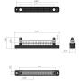 2 Studs 12 Terminal Grounding Bus Bar - 150A DC BusBar Block with PC Cover, M4 Screws, Ground Distribution, Power Distribution Terminal Block for Car Boat Marine