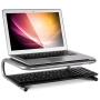 Allsop Metal Art Jr. Monitor Stand, 14-Inch wide platform holds 40 lbs with keyboard storage space - Pewter (27021)