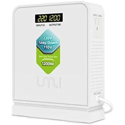 UMI 220V to 110V Step Down Voltage Converter 1200Watts Continuous Full Load Capacity
