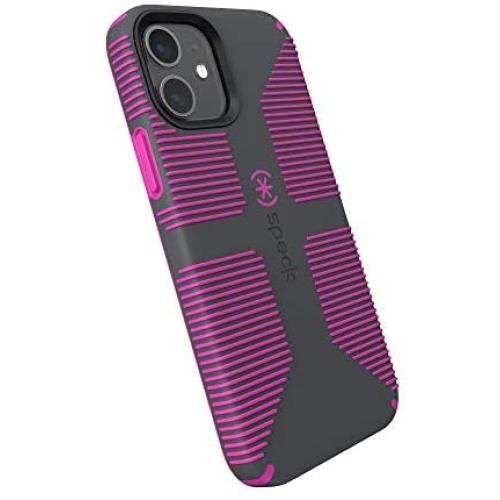 Speck Products CandyShell Pro Grip iPhone 12, iPhone 12 Pro Case, Slate Grey/It’s a Vibe Violet (137602-9230)
