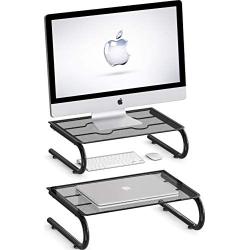 2 Pack - Simple Houseware Mesh Monitor Stand Riser